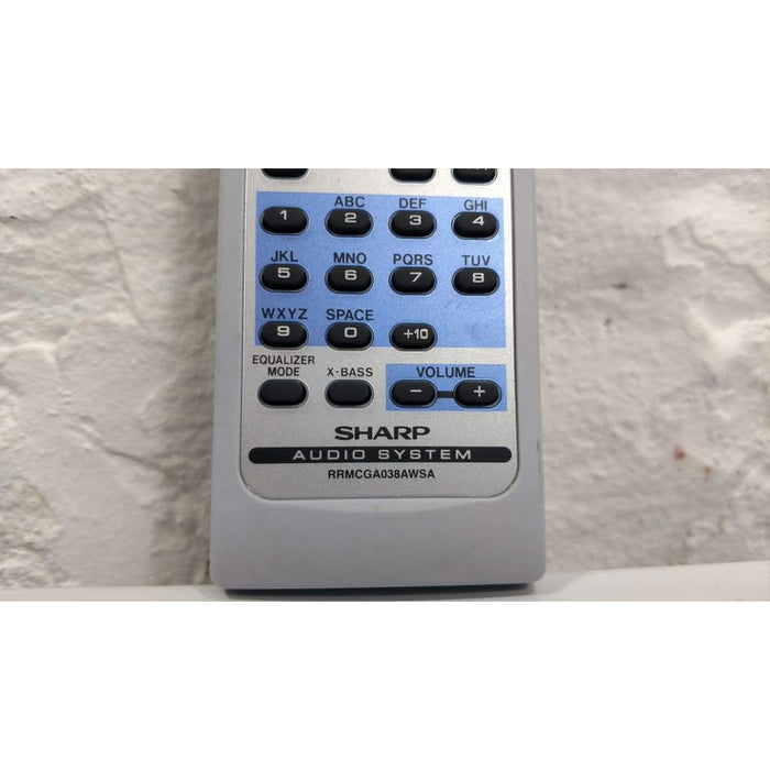 Sharp RRMCGA038AWSA Audio System Remote for XLMP130, XLMP131